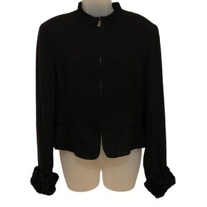 Vintage BICCI Florine Wachter Wool Suit Jacket Persian Lamb Cuffs Size 14